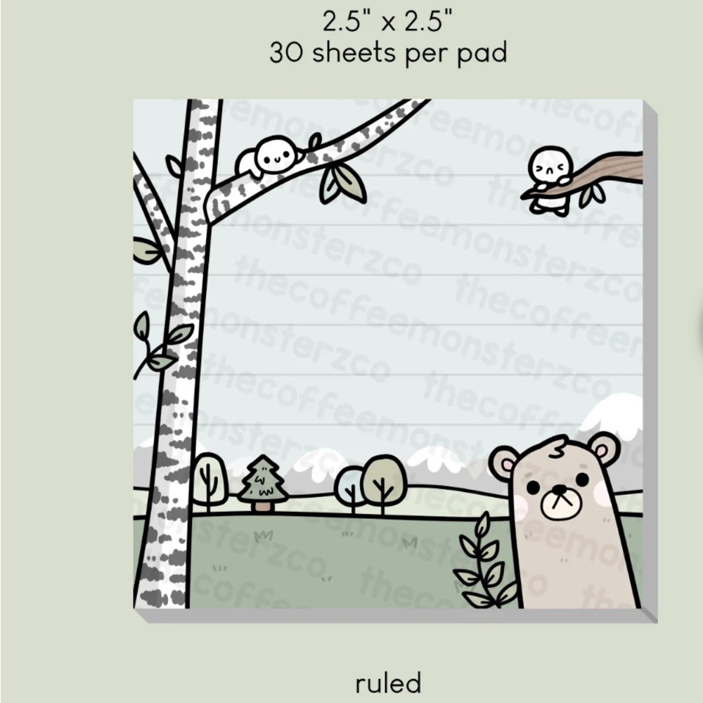 🆕 TheCoffeeMonsterzCo Biomes Sticky Notes - Forest